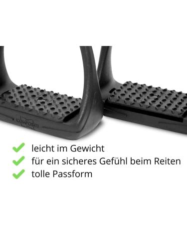 Compositi AMKA Soft Reflex Plastic Stirrup - Black Wide Non-Slip with Flexible Tread for Superior Performance | International Shipping Available - Buy Online on GoSupps.com