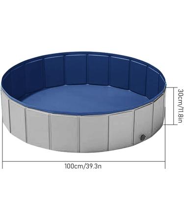 Foldable Dog Pool Collapsible Dog Bathtub Kids Pool for Backyard Plastic Bath Tub Duck Pond Bathing and Swimming Wading Pool for Pet Kiddie Baby Toddler Doggie Cat (Grey 100CM) 100CM Grey - Buy Online on GoSupps.com