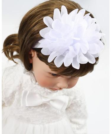 MACHSWON Baby Girls White Mary Jane First Walking Shoes with Bow-Knot and Headband | Anti-Slip Soft-Soled Princess Shoes for Infant Girls 3-6 Months - Buy Online on GoSupps.com
