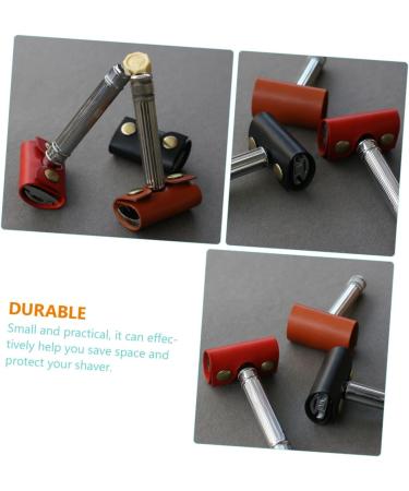 Alipis 10 STK Safety Razor for Men - Travel Leather Holster & Protective Cover - Premium Synthetic Leather Shaving Kit - Buy Online on GoSupps.com