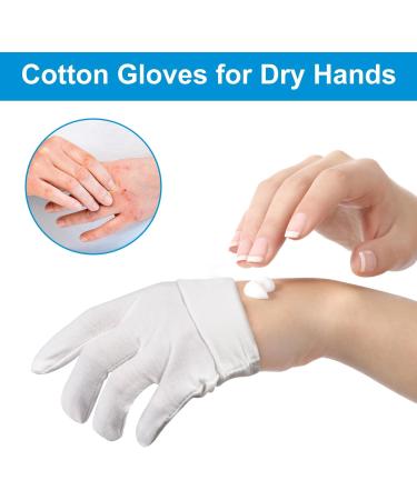 Buy TsMADDTs 5 Pairs Cotton Gloves - Moisturizing White Gloves for Dry Hands & Sleeping - 10pcs Inspection Cloth Gloves for All Uses - Buy Online on GoSupps.com