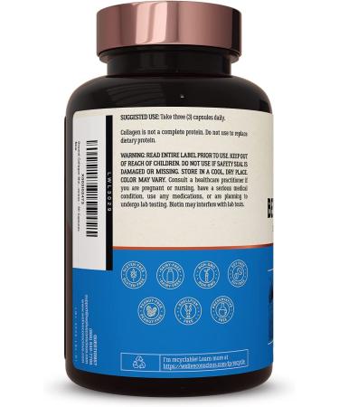 Beyond Collagen Multi Collagen Capsules with Biotin & Vitamin C - 90 Capsules | Types I, II, III, V & X for Hair, Skin & Nails | Live Conscious - Buy Online on GoSupps.com