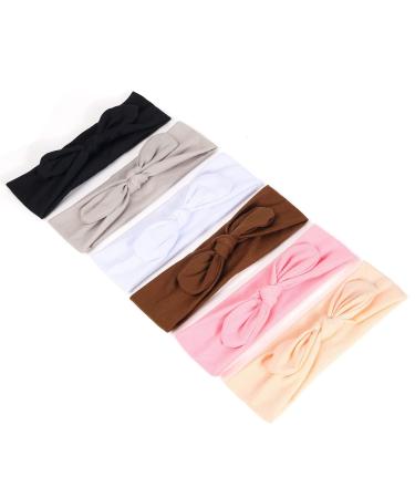 MISUPORVE Bow Headbands for Women - 6 Pack of Elastic Rabbit Ears Hair Bands for Fashionable Workout Head Wrap - Cute Hair Accessories - Buy Online on GoSupps.com