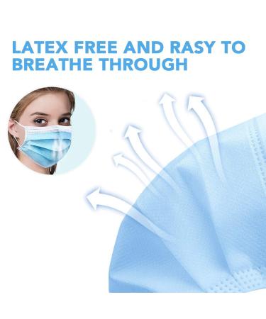 DXLOVER Face Masks 3 Layer Adult Blue 50 Pack - Individually Packaged - Large Size - Buy Online on GoSupps.com