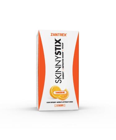 Zantrex SkinnyStix Energy Drink Mix + Antioxidants. Heightens Focus Incredible Energy - Delicious 10-Calorie Packets 15 Packets Tangerine Flavor Tangy Tangerine 15 Servings (Pack of 1)