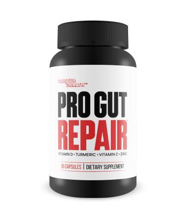 Pro Gut Repair - Leaky Gut Repair Supplements - High Fiber Natural Formula w/Vitamin C & Vitamin D - Turmeric - Zinc Gut Lining Repair Support - Promote Digestive Health