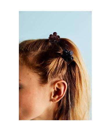 20 Count Mini Sun Flower Claw Hair Clips for Girls and Women - Black/Brown/Clear Plastic - Buy Online on GoSupps.com