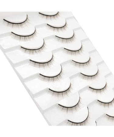 Buy 3D Mink Wispy Eyelashes - Natural Brown 9mm Lightweight & Reusable - 10 Pairs of Thin Band Fake Lashes for Stunning Looks - Buy Online on GoSupps.com