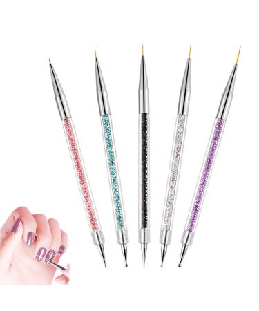 YHZMY 5 piece of professional nail art brushes color gradient brush nail art brushes for nails nail art brush with cap semi-permanent brush for DIY Nail Art Designs