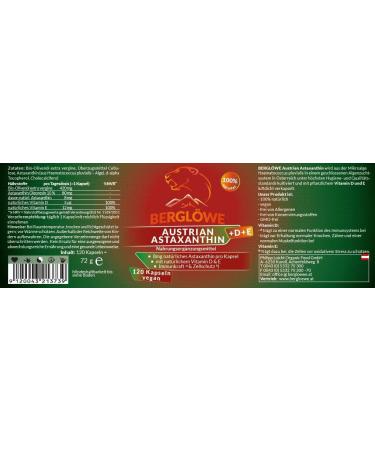 Bergl we Austrian Astaxanthin 8mg - 120 Capsules (4 Month Supply) with Natural Vitamin D3 & E | Premium Quality eCommerce Shipping Worldwide - Buy Online on GoSupps.com