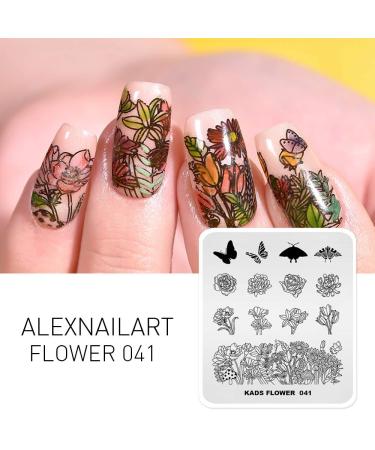 Alexnailart 5pcs Nail Art Stamping Plates Set Flower Leaves Geometry & Star Prints Top Quality Manicure Templates & Animal Designs - Buy Online on GoSupps.com