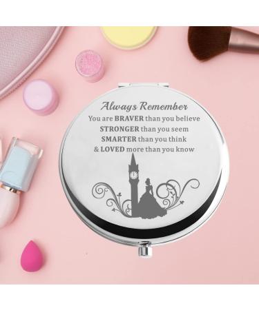 Princess Cinder Ella Pocket Mirror - Compact Makeup Mirror for Women and Girls - Ideal Fairy Tale Fans Gift - You are Braver, Stronger, Smarter Than You Think - Teenagers (Cinder Ella Mirror-S) - Buy Online on GoSupps.com