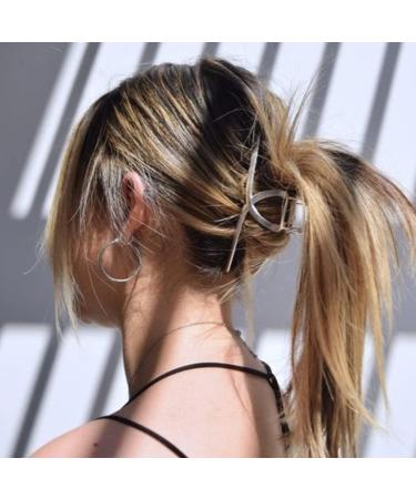 Gold Shark Brinie Hair Claw Clips - Set of 2 Metal Hair Clamps for Women and Girls - Buy Online on GoSupps.com