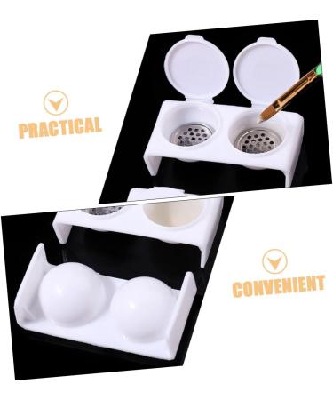Housoutil with cover Pen wash cup monomer dish with lid Stainless steel wash pen bracket nail tool dapping dish for nails dappen dish for nails various liquid manicure - Buy Online on GoSupps.com