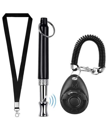 DOTHANGWEI 2 Packs Dog Whistle for Recall Stop Barking Dog Whistle to Stop Barking Neighbors Dog Professional Dog Training Clicker Set Adjustable Frequencies with Lanyard for Dog Training
