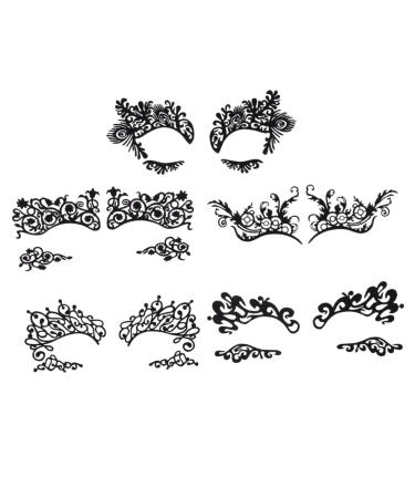 Beaupretty 5 Pairs Lace Eye Stickers Face Halloween Eyeliner Stickers Kids Stickers Artificial Black Eyeliner Face Stickers Eye Liner Stickers Child Paper Cut Makeup Eyes