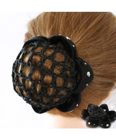 Hair net for bun for ballet/dance dotted black 1 piece