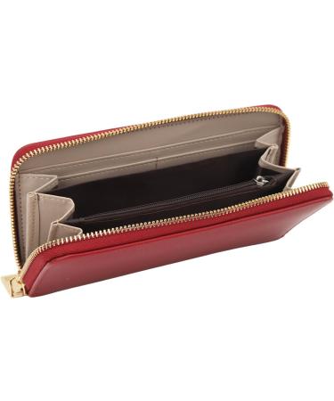 Stylish Women's Money Exchange Wallet - Large Capacity Zipper Coin Compartment Perfect for Travel & Parties (Red) - Buy Online on GoSupps.com