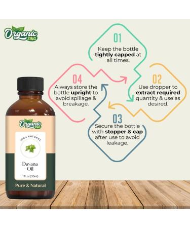 Organic Zing Davana (Artemisia Pallens) Oil | Pure & Natural Essential Oil for Skincare Aroma and Diffusers- 30ml/1.01fl oz - Buy Online on GoSupps.com