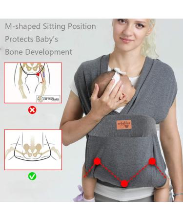 vrbabies Baby Wraps Carrier Sling Baby Carrier for Newborns and Toddlers Skin-Friendly and Soft Front Baby Carrier Wrap Perfect Baby Gifts(Dark Grey) - Buy Online on GoSupps.com