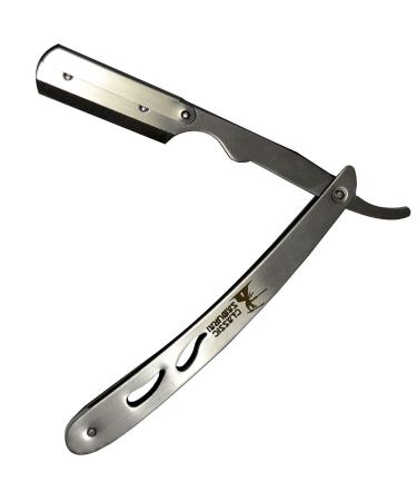 CS-102 Stainless Steel Professional Barber Straight Edge Razor | Includes 15 Astra Double Edge Blades - Best for Barbers & Shaving Enthusiasts - Buy Online on GoSupps.com
