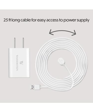 25ft Weatherproof Outdoor Charging Cable w/ Quick Charge Adapter for Arlo Ultra/Pro Cameras - White - Buy Online on GoSupps.com
