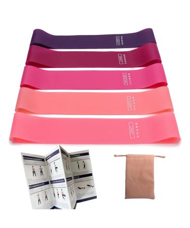 Resistance Bands Set Resistance Loop Exercise Bands with Instruction Guide and Carry Bag Versatile Latex Exercise Bands for Home and Gym Workouts Set of 5