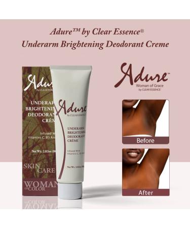 Clear Essence Adure Underarm Brightening Deodorant Cream - Dark Spot Corrector for Body Intimate Areas - Gentle Formula for Odor Removal 2.82oz - Buy Online on GoSupps.com