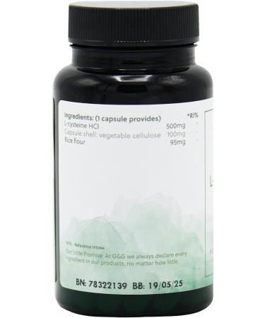 L-Cysteine Capsules - 500mg | Individual Amino Acid Supplement - 120 Vegan Capsules | G&G Vitamins - Buy Online on GoSupps.com