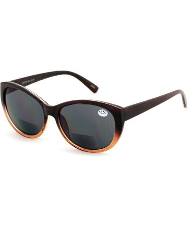 Buy Women s Bifocal Reading Sunglasses - Vintage Cateye Jackie Oval Brown 1.0x - Stylish & Functional  - Buy Online on GoSupps.com