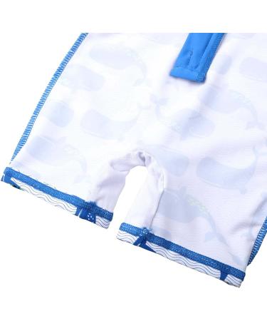 HUAANIUE Baby Girls Long Sleeve One Piece Swimwear UPF 50+ | 5-6 Years | White Blue Whale Design - Buy Online on GoSupps.com