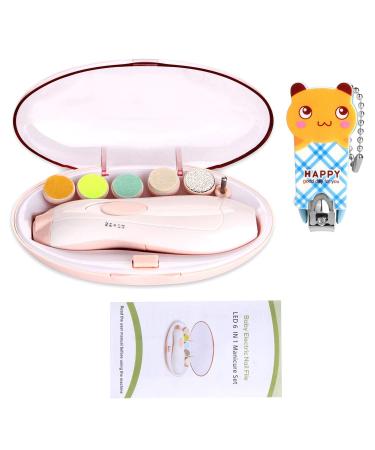 Shop Wadeo Baby Nail File & Scissors Set - Safe Electric Nail Trimmer for Newborns & Kids with LED Light | Manicure Set in Pink - Buy Online on GoSupps.com