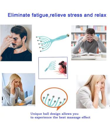 TGDiQiu Portable Hand Held Head Massager for Stress Relief - 2-Pack Blue and Pink - Buy Online on GoSupps.com