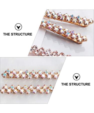 FRCOLOR 2 Pairs Crystal Hair Pins | Sparkle Rhinestone Bobby Pins for Women | Decorative Hair Clips (AB Rhinestone) - Buy Online on GoSupps.com