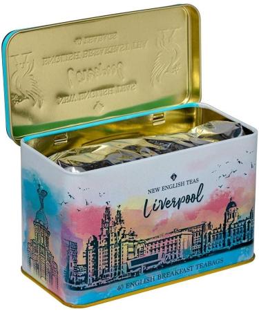 New English Teas Liverpool Gifts Tea Caddy with 40 English Breakfast Teabags - Buy Online on GoSupps.com