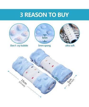 4-Piece Baby Seat Belt Pads | Stroller Carriage Safety Cushions | Shoulder Protection for Infants 15x5cm - Blue - Buy Online on GoSupps.com