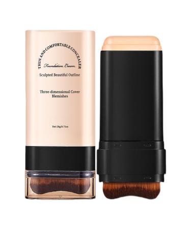 Teint Stick Natural Makeup Base for the Face 30 Ml Moisturizing Contour Cream Light and Burnable Tool Soft Cover Finish and Velvet Long Brush 03