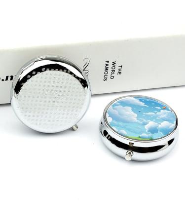 Portable 3 Compartment Pill Box - Cartoon Clouds Travel Organizer for Purse & Pocket - Buy Online on GoSupps.com