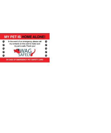WagSafely Pet Home Alone Emergency Wallet Cards (Set of 5)