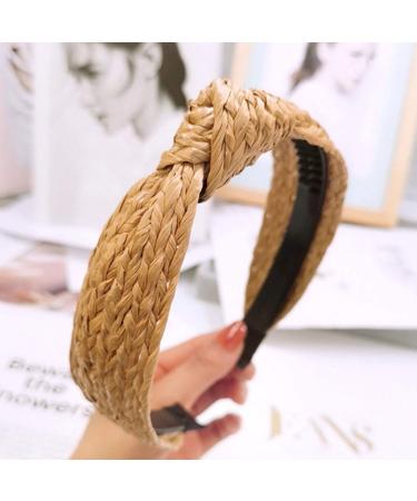 Headbands for Women Straw Knotted Headbands Bohemian Summer Wide Headbands for Women Headwear Styling Tools Accessories Style 1