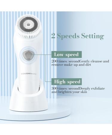 Touch Beauty Facial Brush for Men - Advanced Skin Scrubber with 6-Degree Oscillating Vibration Technology TB-1487 (White) - Premium Skincare Device - Buy Online on GoSupps.com