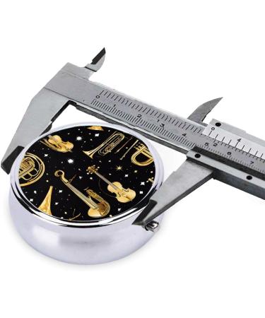 Musical Instruments Mini Round Pill Box | 3 Compartment Travel Organizer | Portable Medicine Case for Home & Office - Buy Online on GoSupps.com