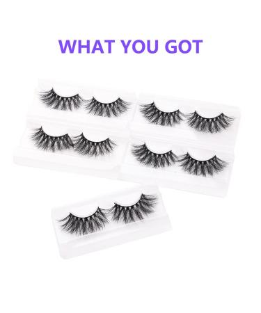 5 Pairs 25mm 3D Long Mink Lashes - Fluffy Dramatic Eyelashes | Criss-Cross Thick Mink Lashes for All Occasions - Buy Online on GoSupps.com