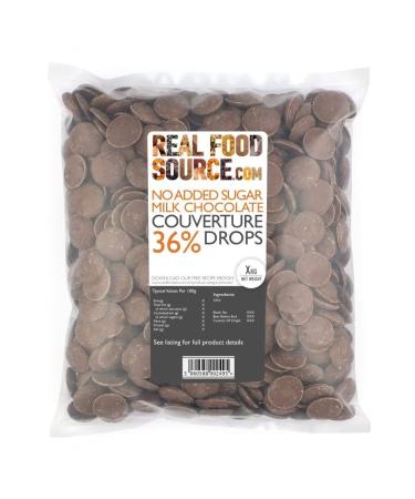 RealFoodSource No Added Sugar 36% Milk Chocolate Couverture Drops 1kg