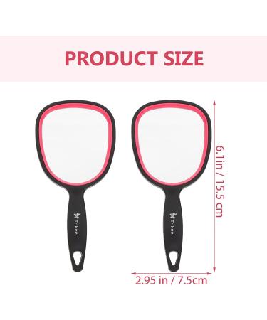 Portable Black Handheld Mirror with Handle - Mpowtech Travel Mirror for Kids & Makeup - Lightweight and Easy to Use - 6.1 L x 2.95 W - Buy Online on GoSupps.com