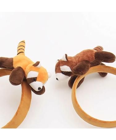 amangul Cute 3D Animal Hairhoop Plush Raccoon Hairband Funny Party Headband Birthday Party Headwear Women Face Washing Headband(Light Brown) - Buy Online on GoSupps.com