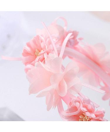 IYOU Princess Headband Pink Flower Headpiece Cute Baby Bridal Wedding Hair Accessories for Girls - Buy Online on GoSupps.com