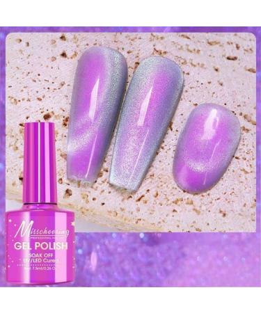 7.5ML Fantasy Gemstone Cat Eye Nail Gel Polish Holographic Semi Permanent Soak Off Sparkling Nail Varnish Aurora UV Gel - (Color: A002)