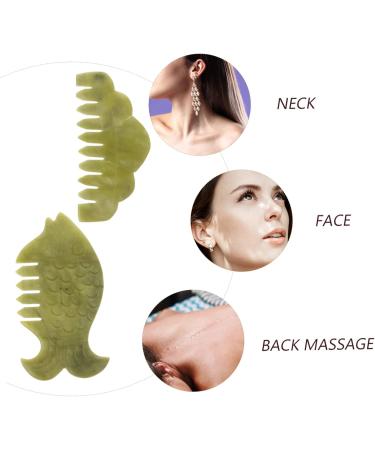 Fomiyes 6 Pcs Jade Massage Comb Set - Full Body Scalp Massager & Hair Tool - Xiuyu Green Scratching Board & Comb - Buy Online on GoSupps.com