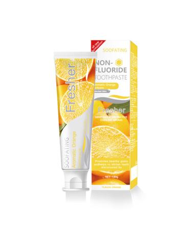 Non-Fluoride Toothpaste Fresh Breath Deep Cleaning Orange Flavor Toothpaste for Sensitive Teeth Whitening Tooth Strengthens Teeth Enamel and Gums 4.23oz-1Pack Orange 4.23 Ounce (Pack of 1)